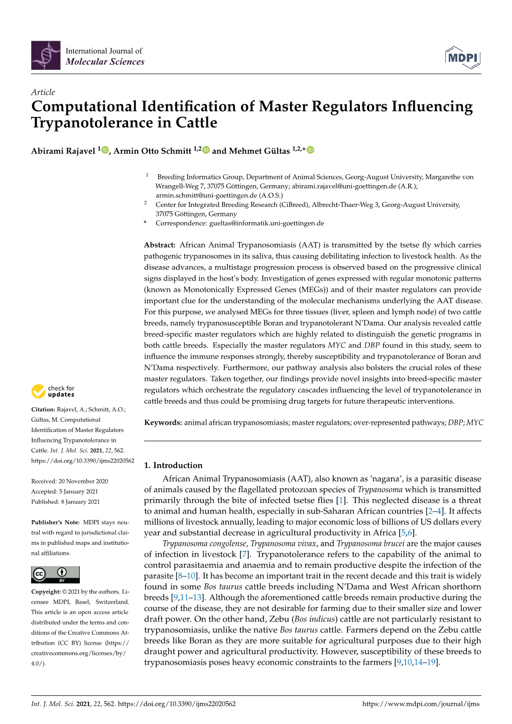 Computational Identification of Master Regulators Influencing