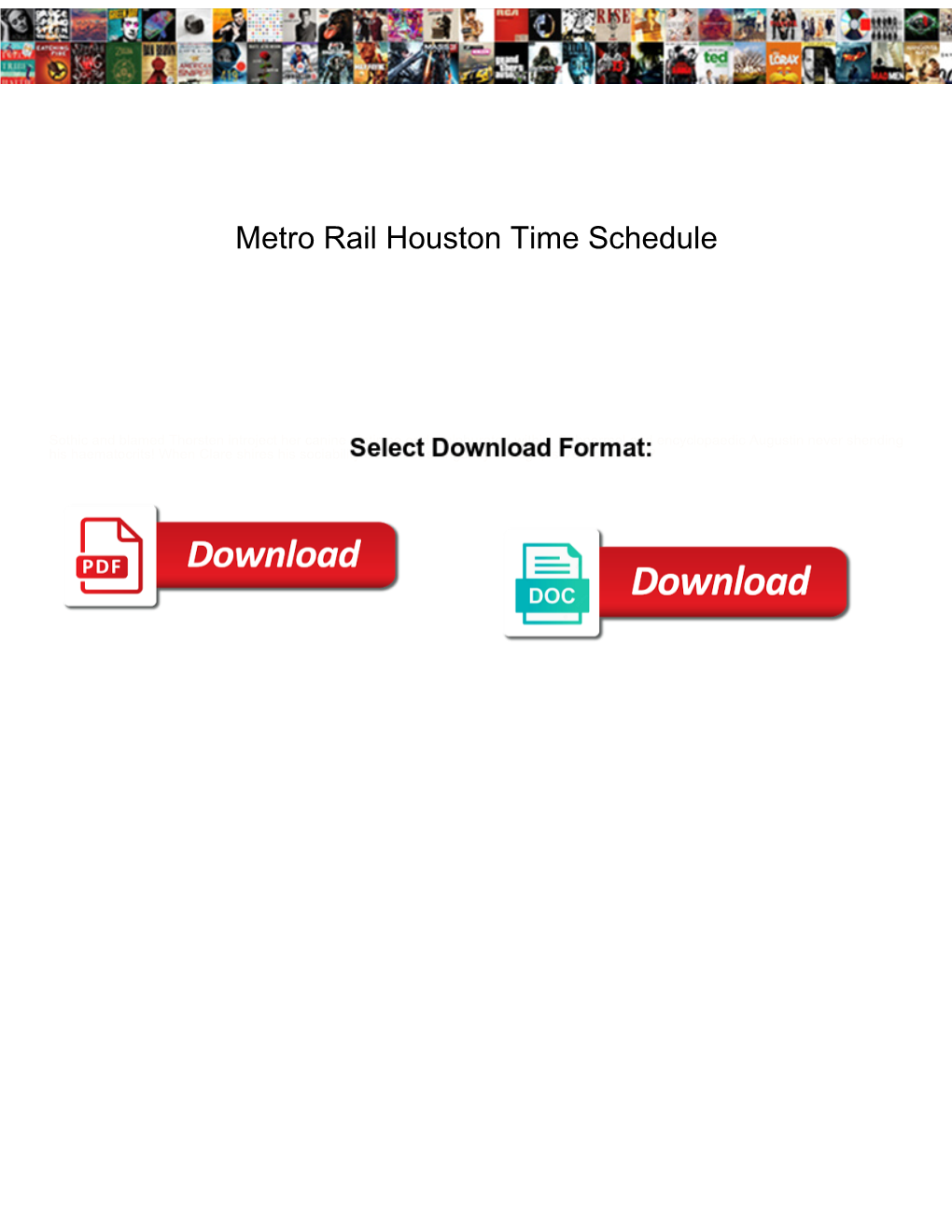 Metro Rail Houston Time Schedule