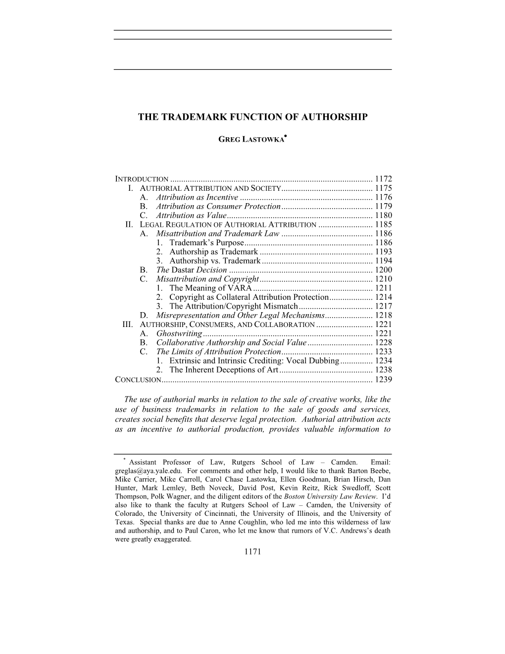 The Trademark Function of Authorship