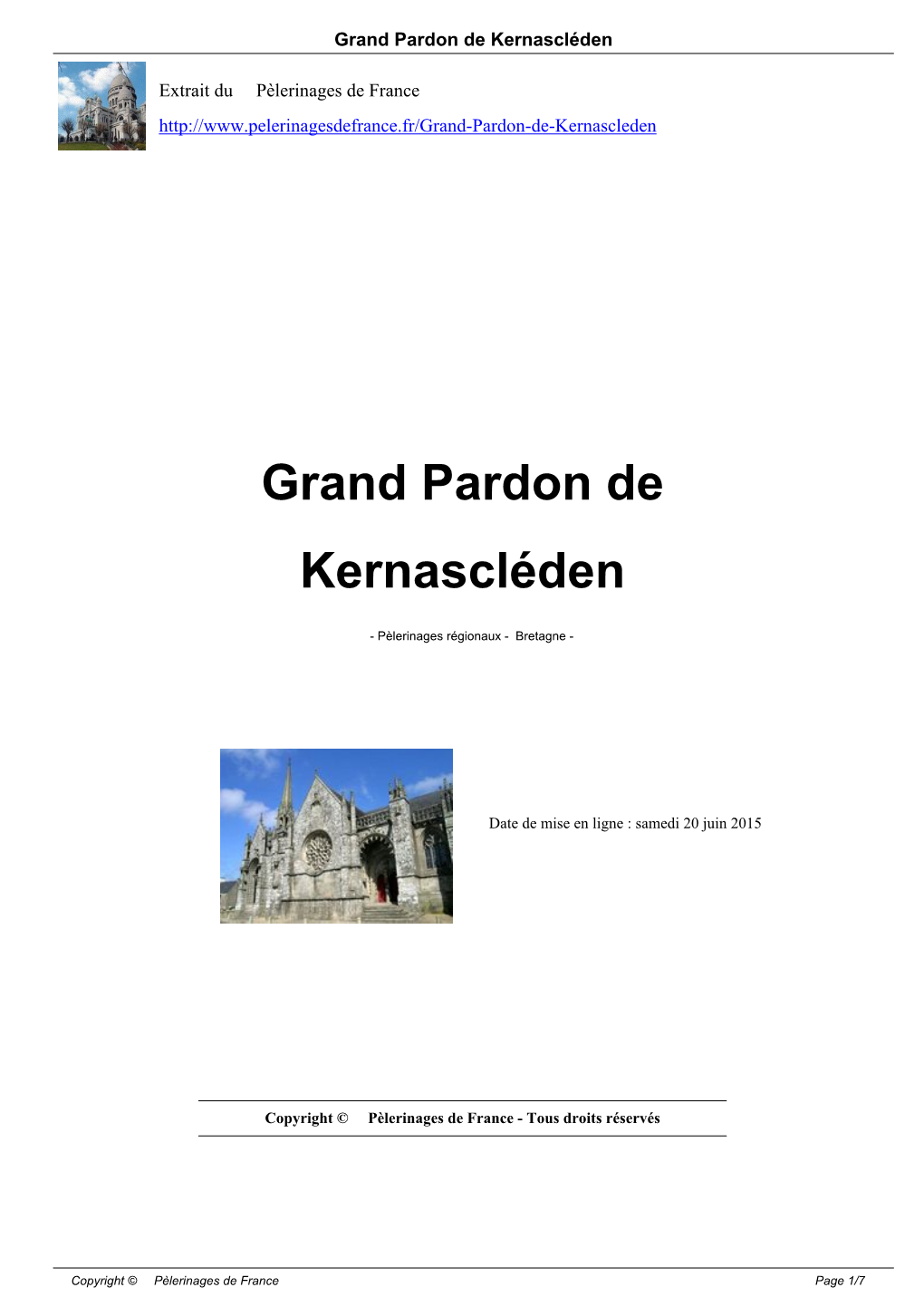 Grand Pardon De Kernascléden