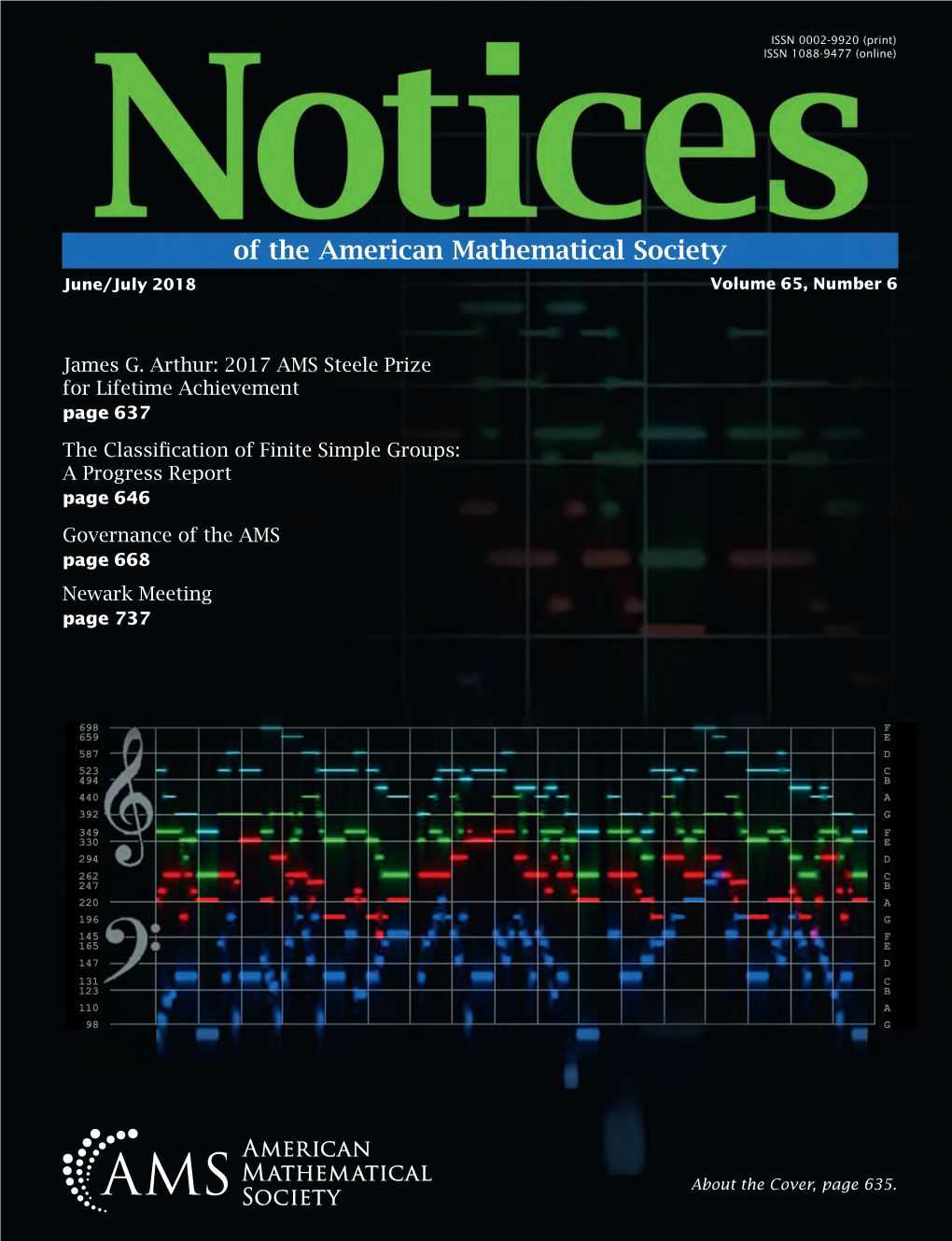 Of the American Mathematical Society June/July 2018 Volume 65, Number 6