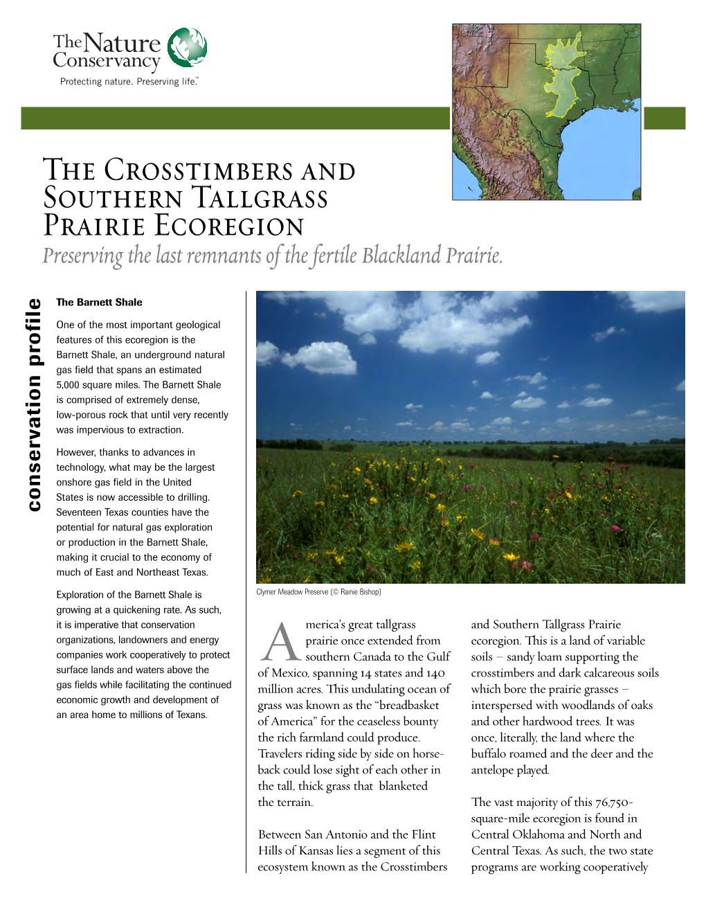 The Crosstimbers and Southern Tallgrass Prairie Ecoregion Preserving the Last Remnants of the Fertile Blackland Prairie