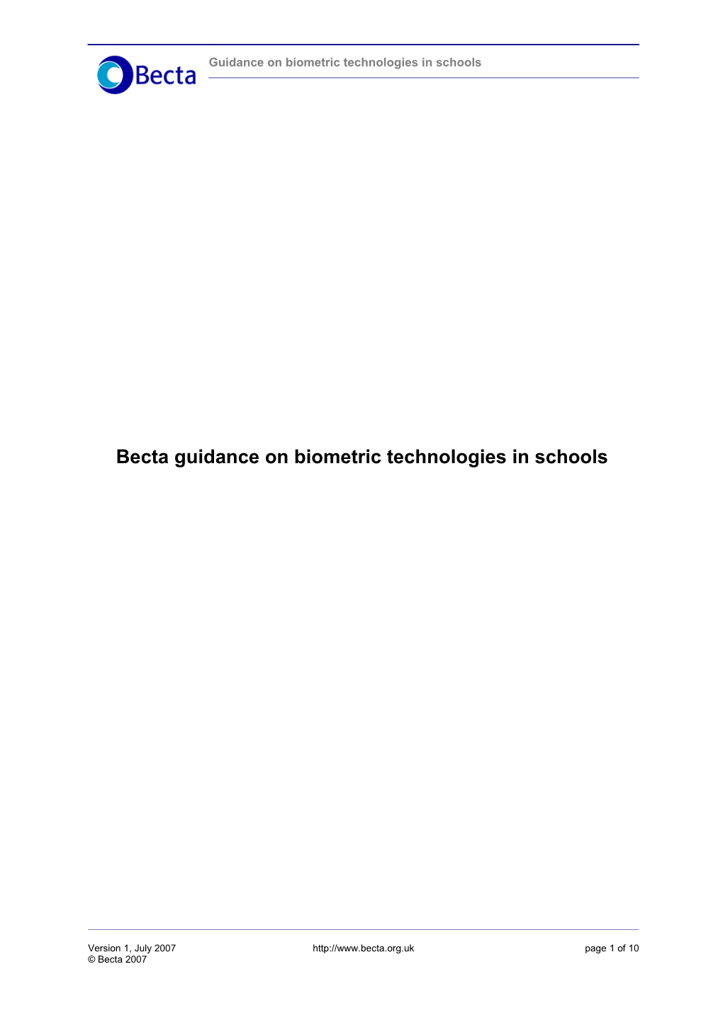 Guidance on Biometric Technologies in Schools