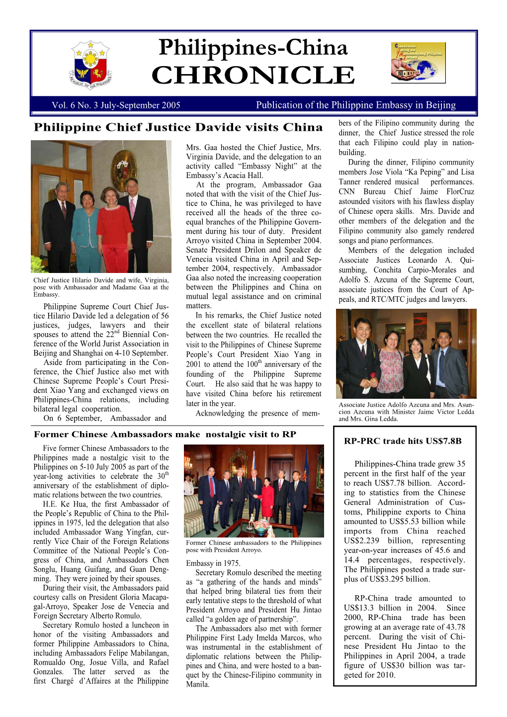 July-September 2005 Publication of the Philippine Embassy in Beijing