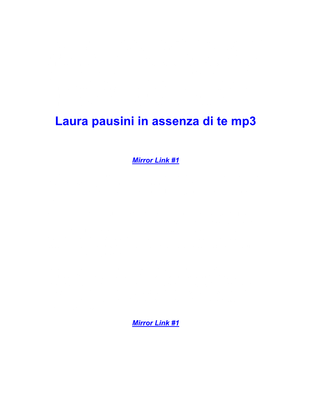 Laura Pausini in Assenza Di Te Mp3