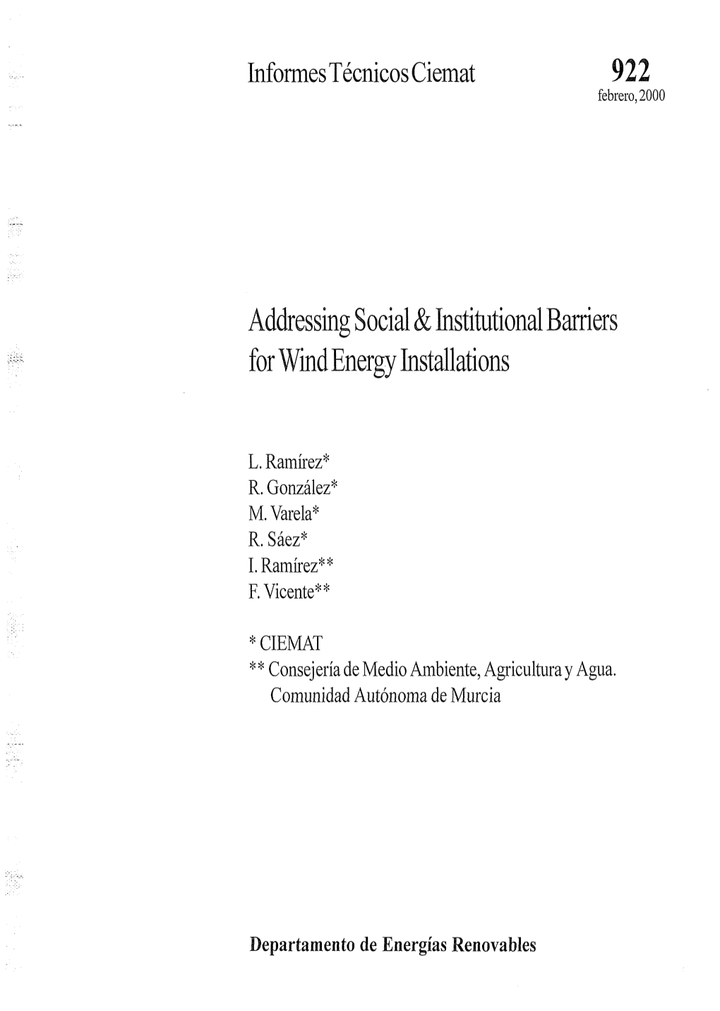 Addressing Social & Institutional Barriers for Wind Energy Installations