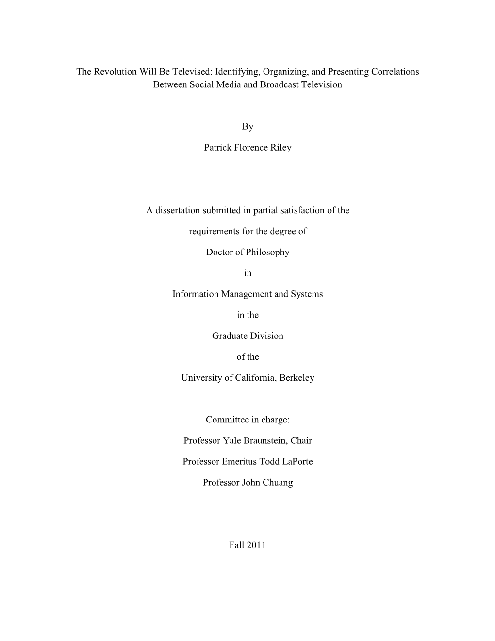 Identifying, Organizing, and Presenting Correlations Between Social Media and Broadcast Television