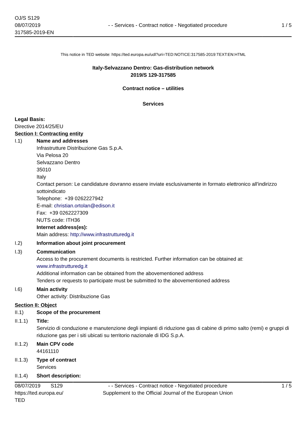 Gas-Distribution Network 2019/S 129-317585