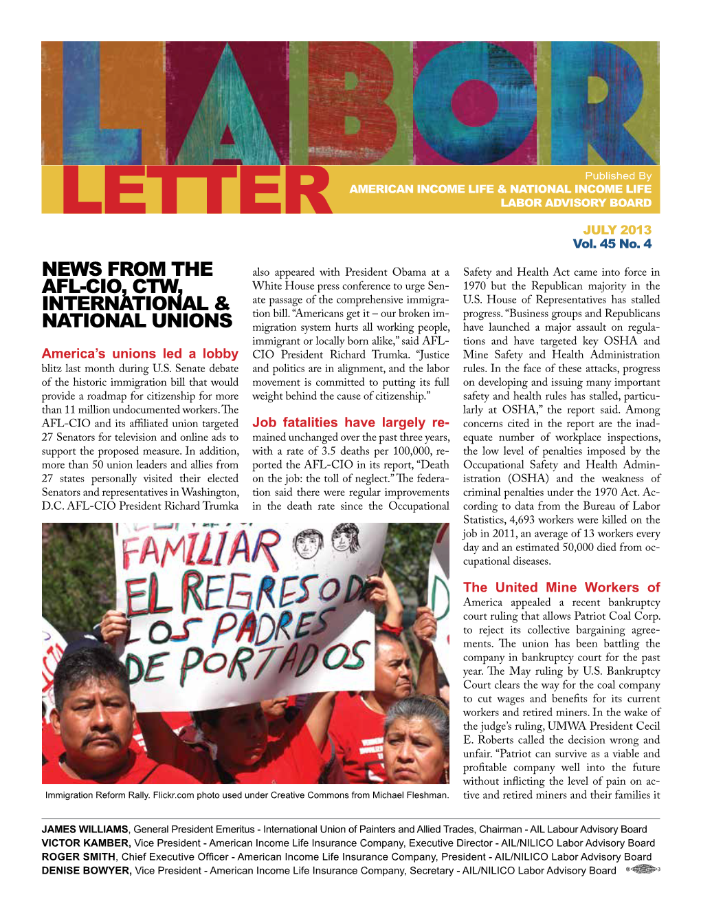 LETTER Labor Advisory Board JULY 2013 Vol