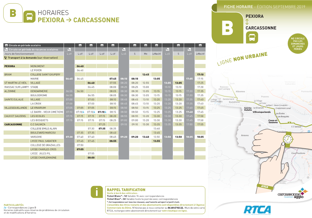 HORAIRES PEXIORA > CARCASSONNE