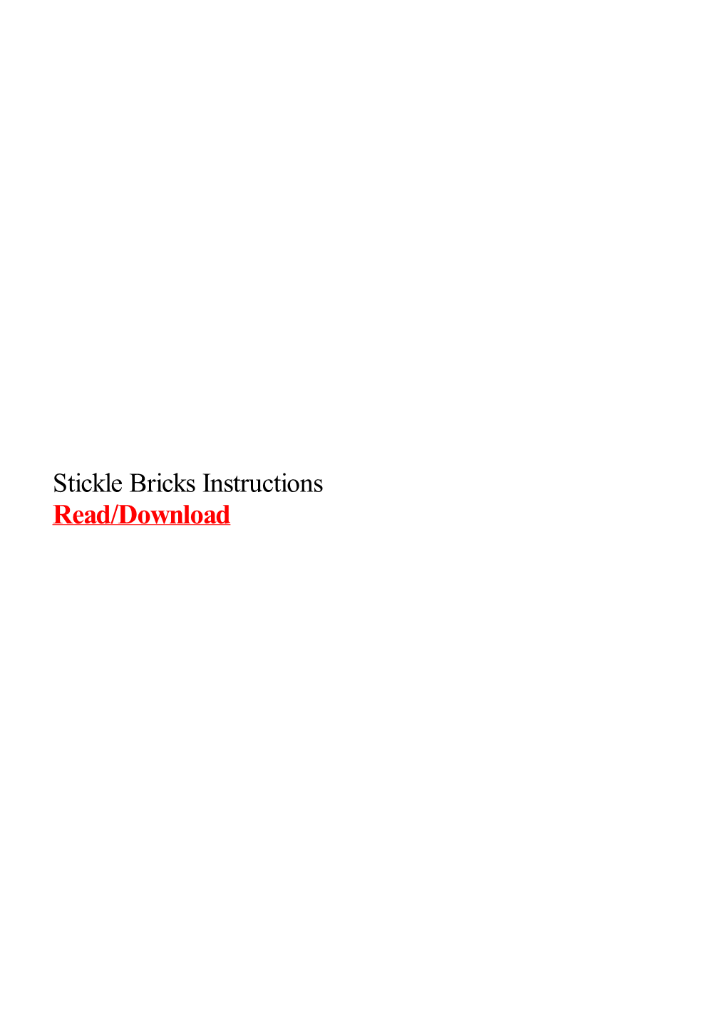Stickle Bricks Instructions