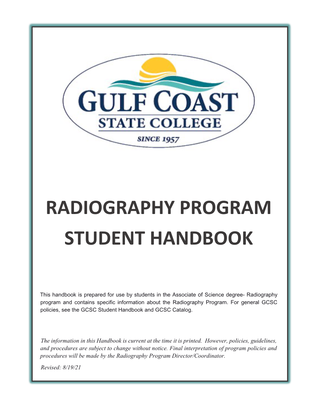 Radiography Program Student Handbook