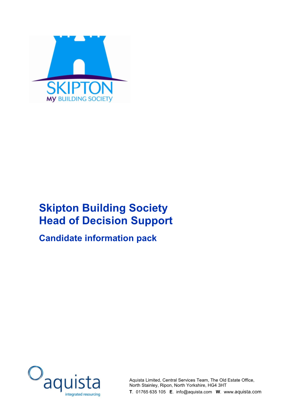 Skipton Building Society Head of Decision Support