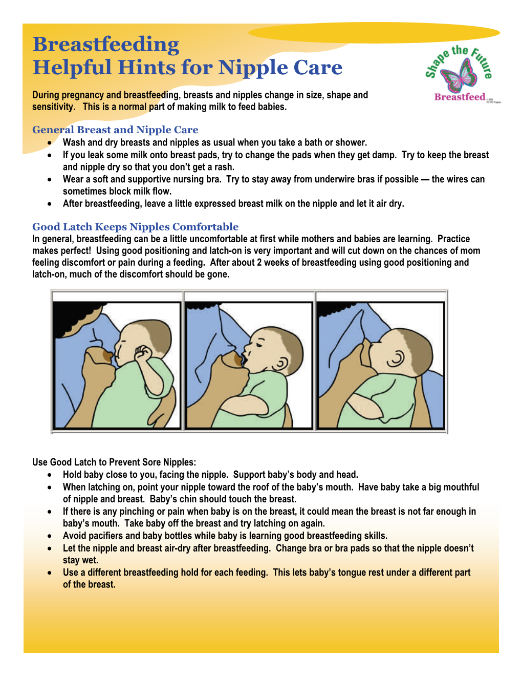 Breastfeeding Helpful Hints for Nipple Care