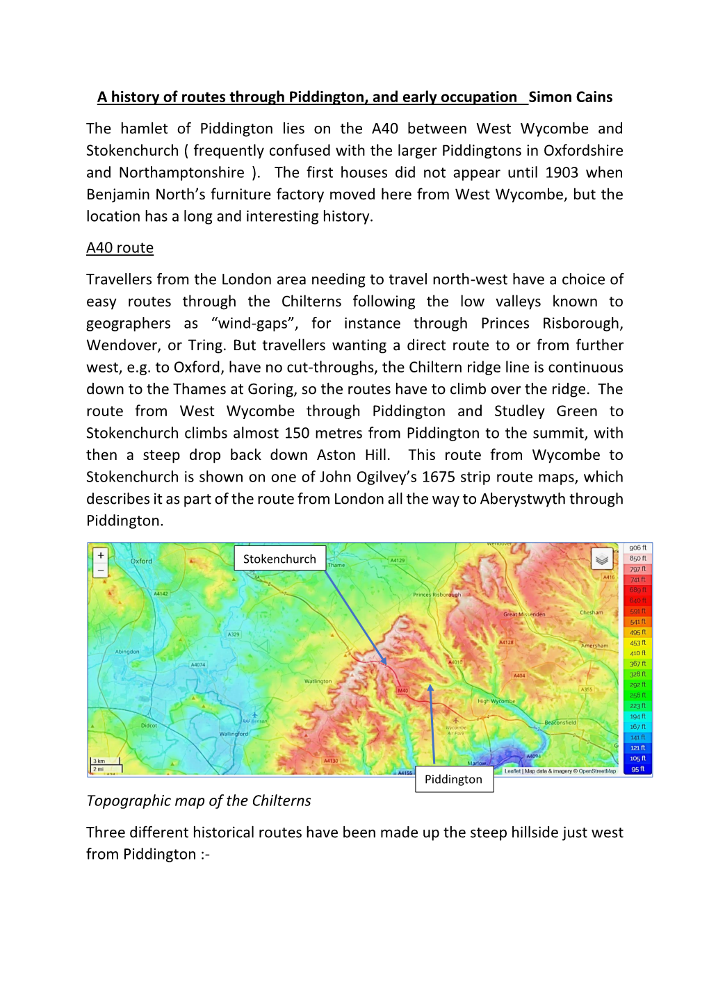 A History of the Routes Through Piddington