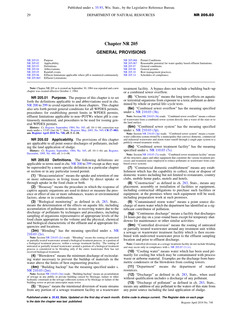 Chapter NR 205 GENERAL PROVISIONS