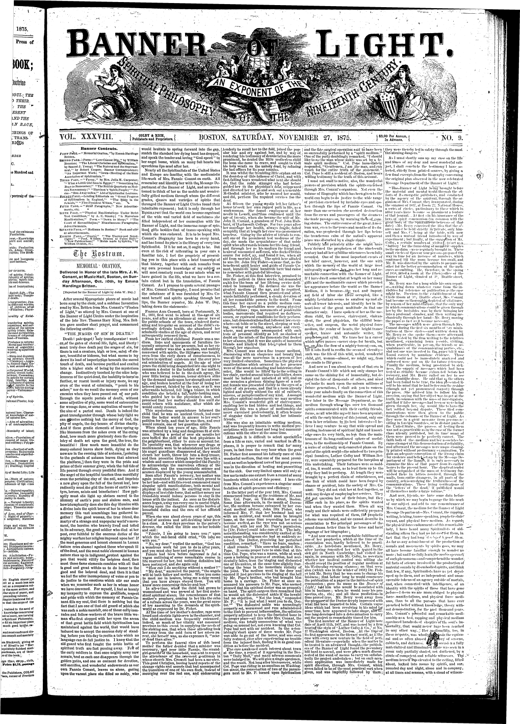 Banner of Light V38 N9 Nov 27 1875