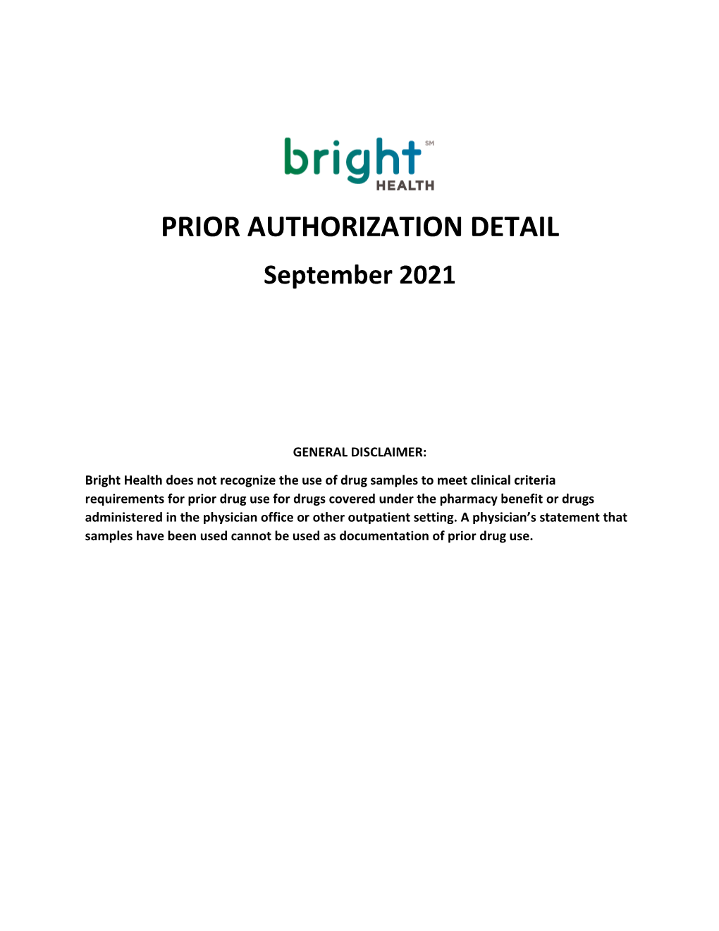 Prior Authorization Clinical Criteria