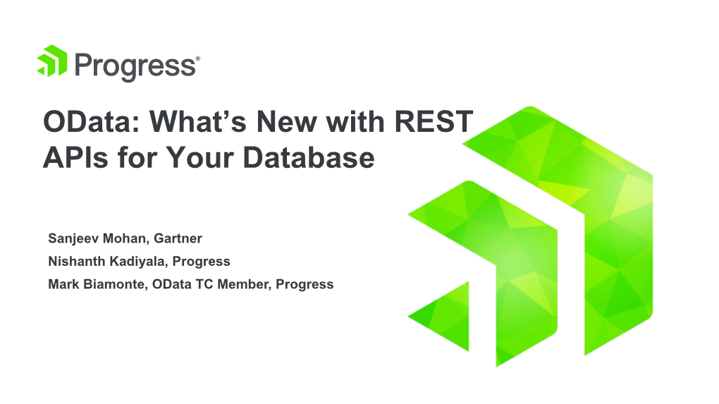 Odata: What’S New with REST Apis for Your Database