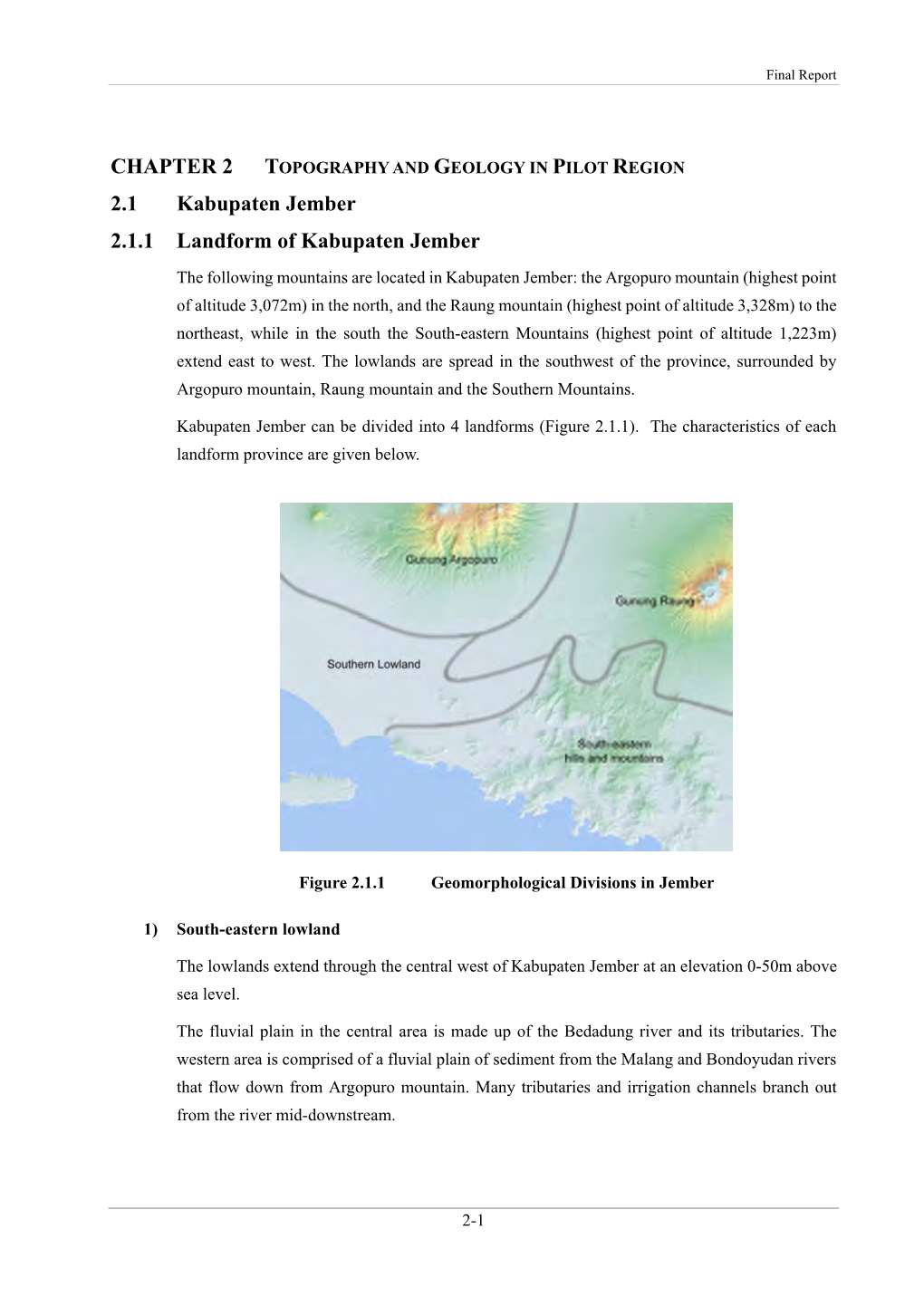 2.1 Kabupaten Jember 2.1.1 Landform of Kabupaten Jember