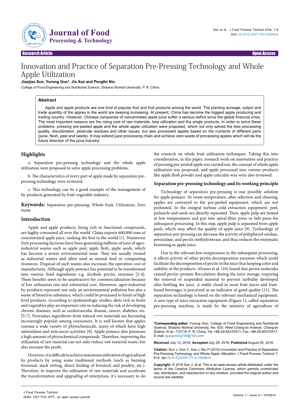 Innovation and Practice of Separation Pre-Pressing Technology And