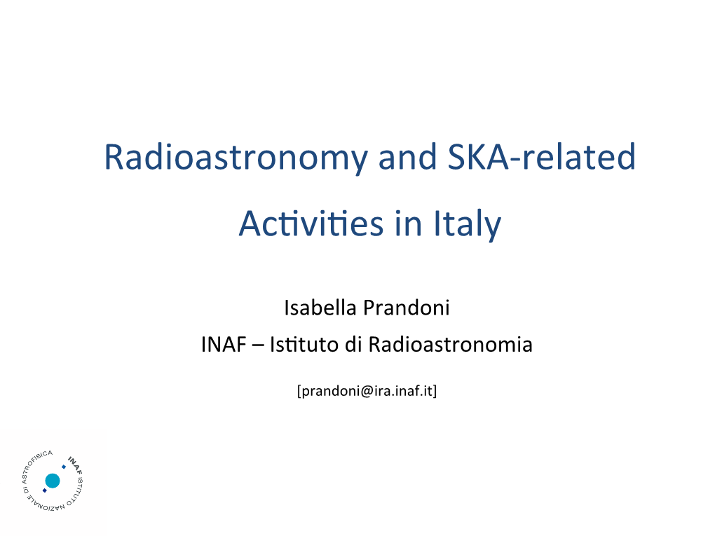 Radio Astronomy High-Energy Astronomy Planetology & Solar System