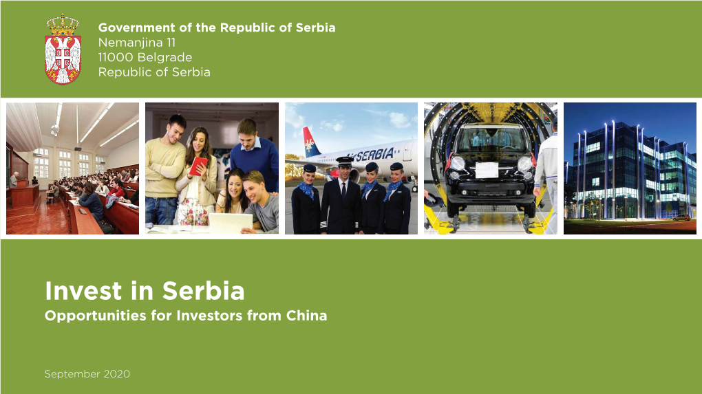 Invest in Serbia Opportunities for Investors from China