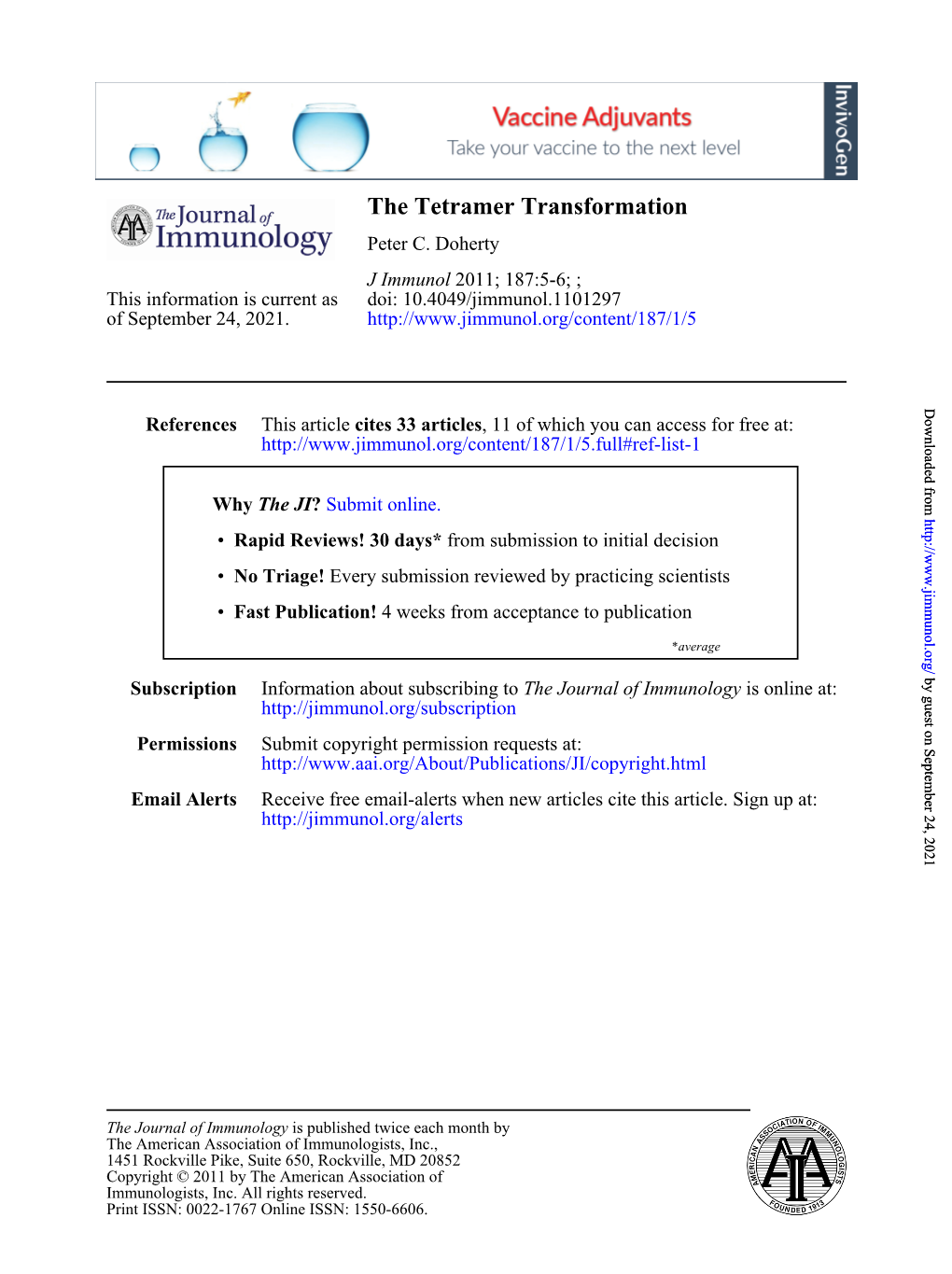 The Tetramer Transformation Peter C