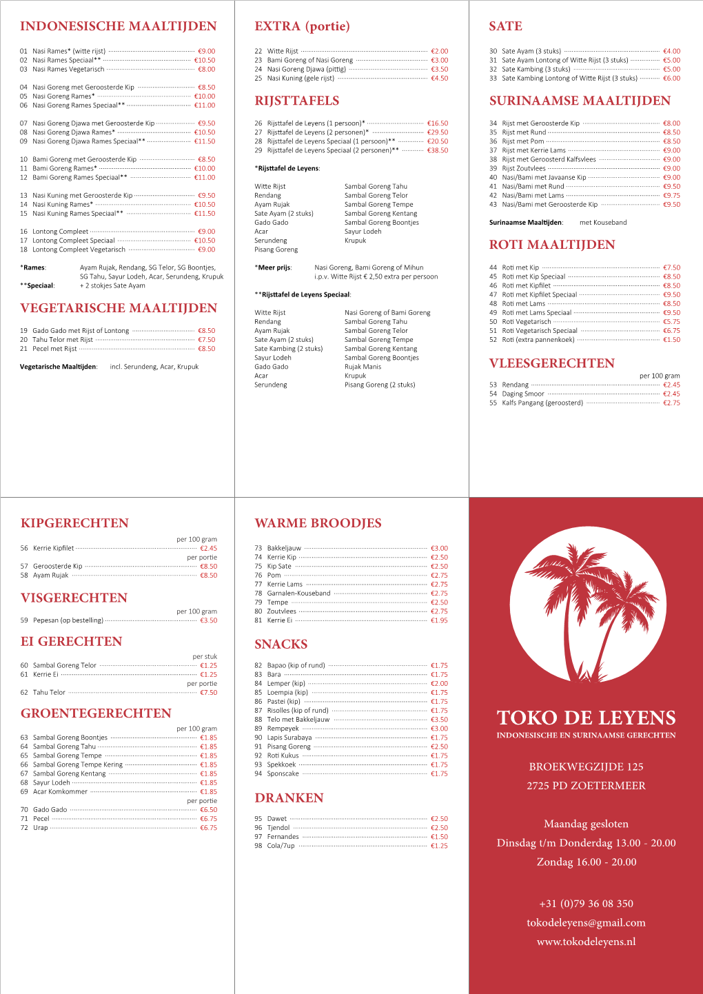 Menu Website