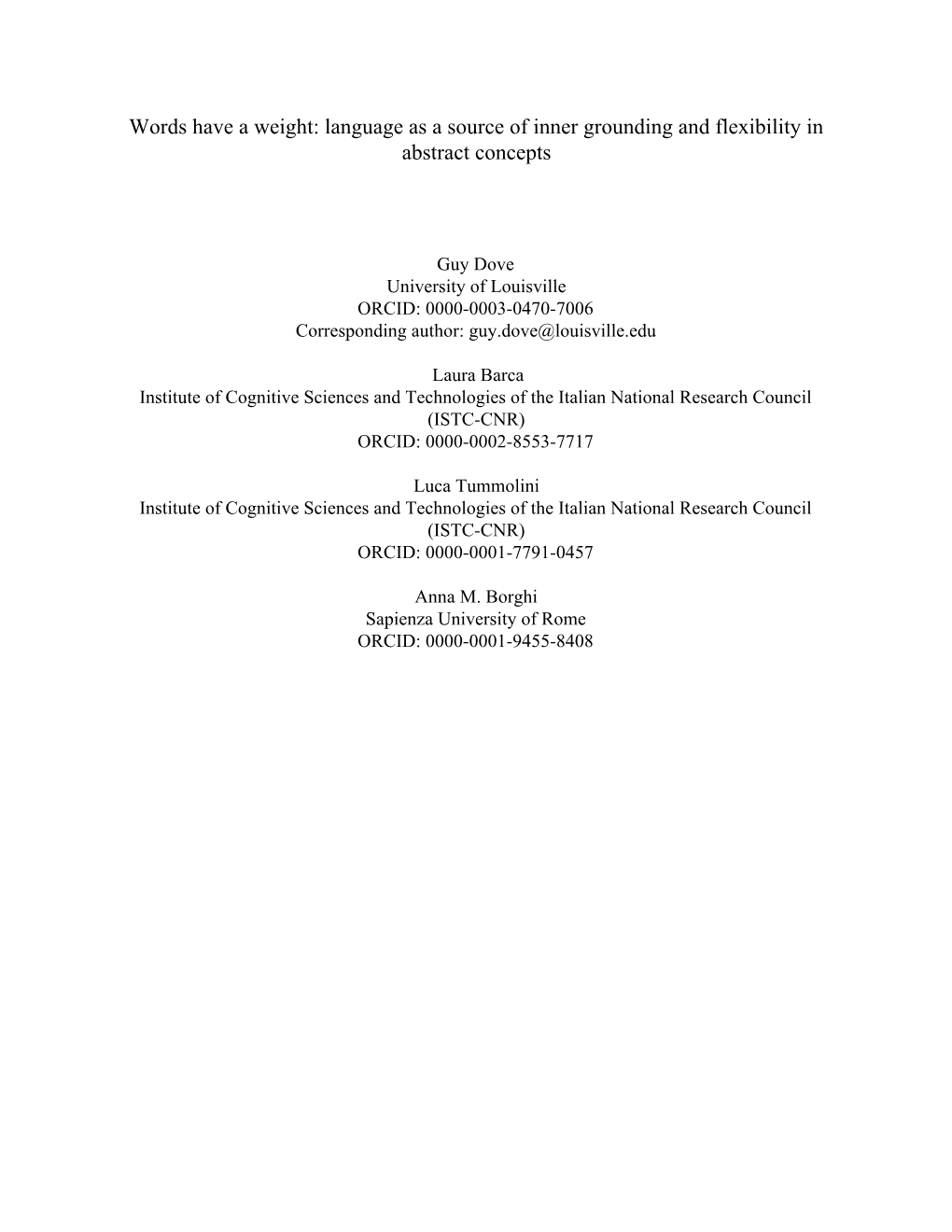 Language As a Source of Inner Grounding and Flexibility in Abstract Concepts