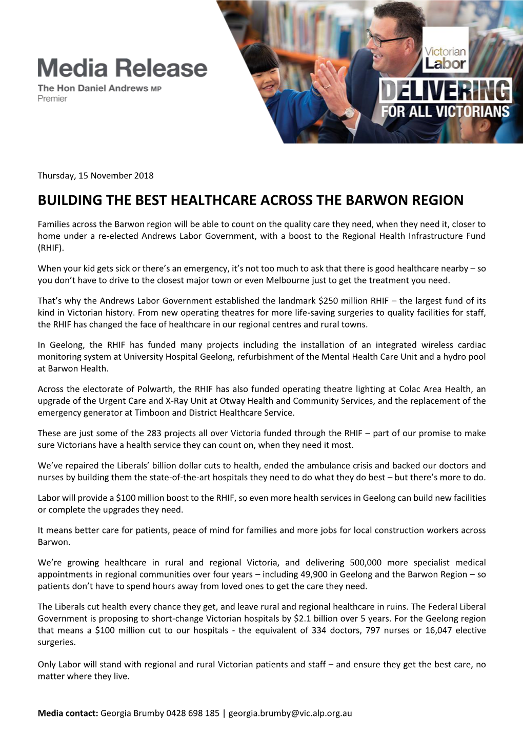 Building the Best Healthcare Across the Barwon Region