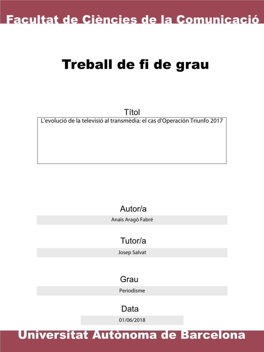 Treball De Fi De Grau