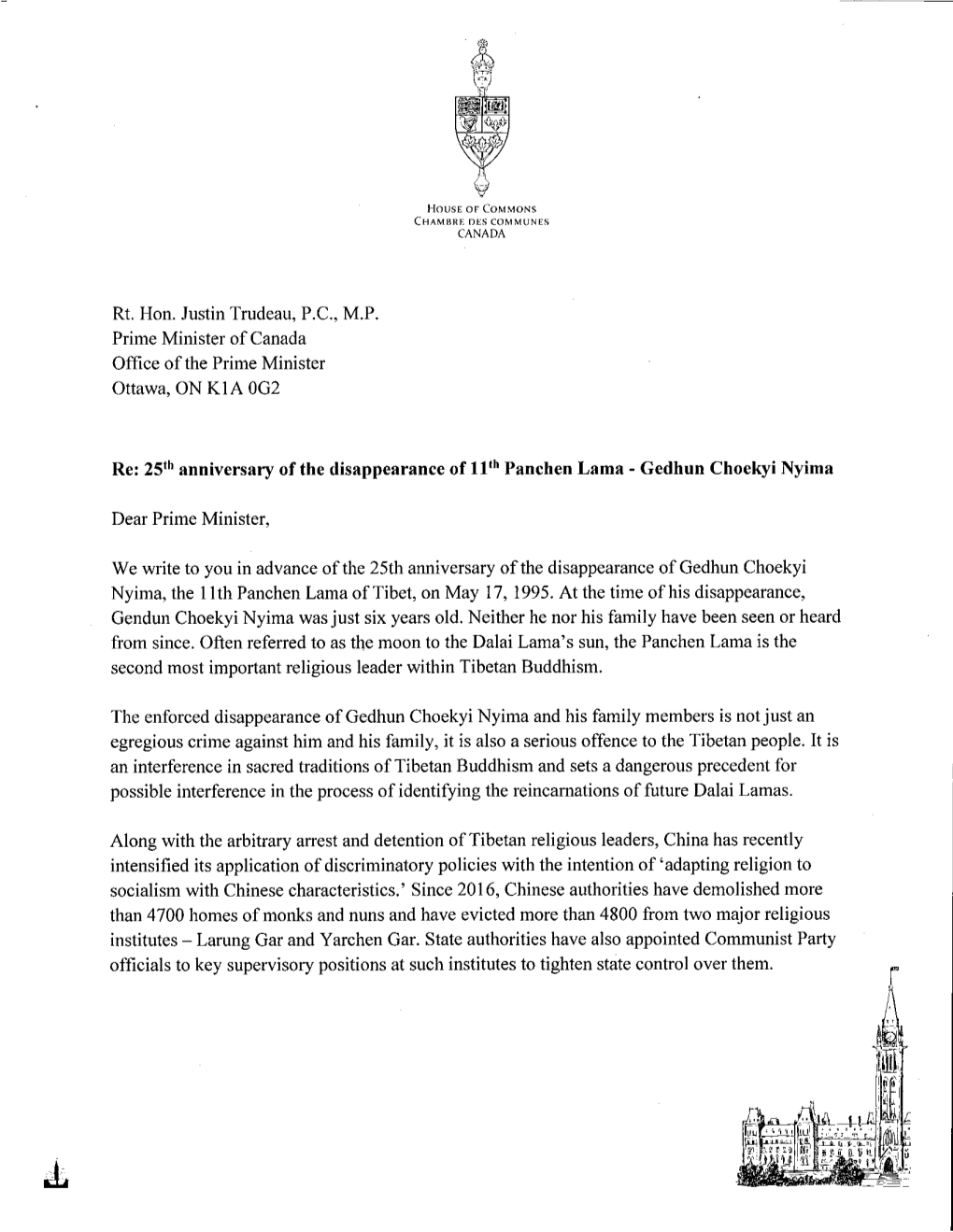 Panchen Lama Joint Letter
