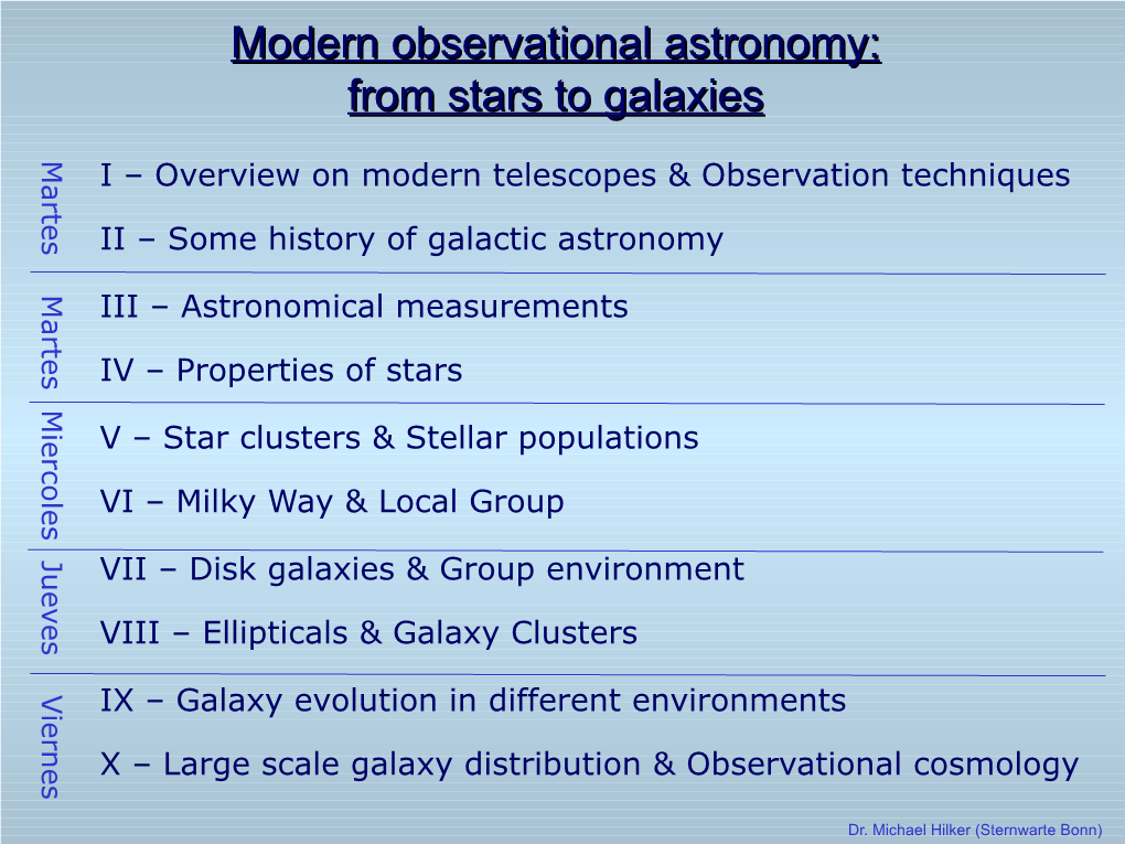 Modern Observational Astronomy