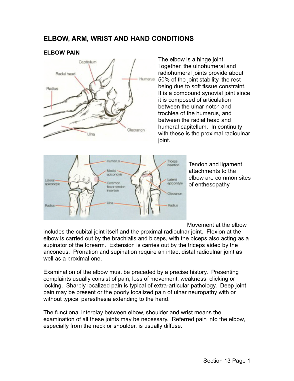 13 Elbow Conditions