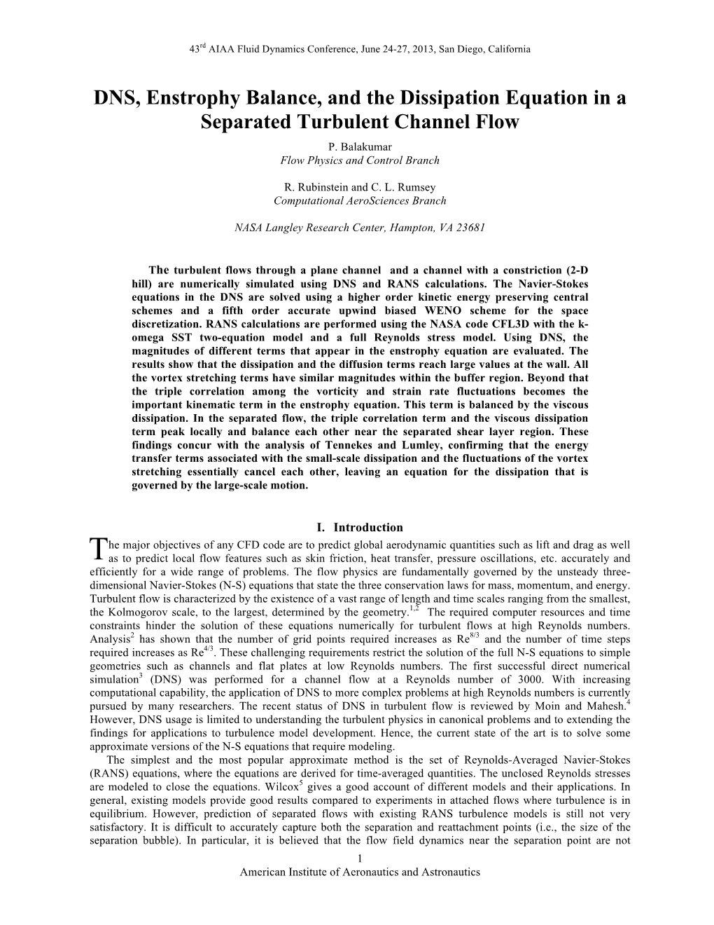 DNS, Enstrophy Balance, and the Dissipation Equation in a Separated Turbulent Channel Flow P