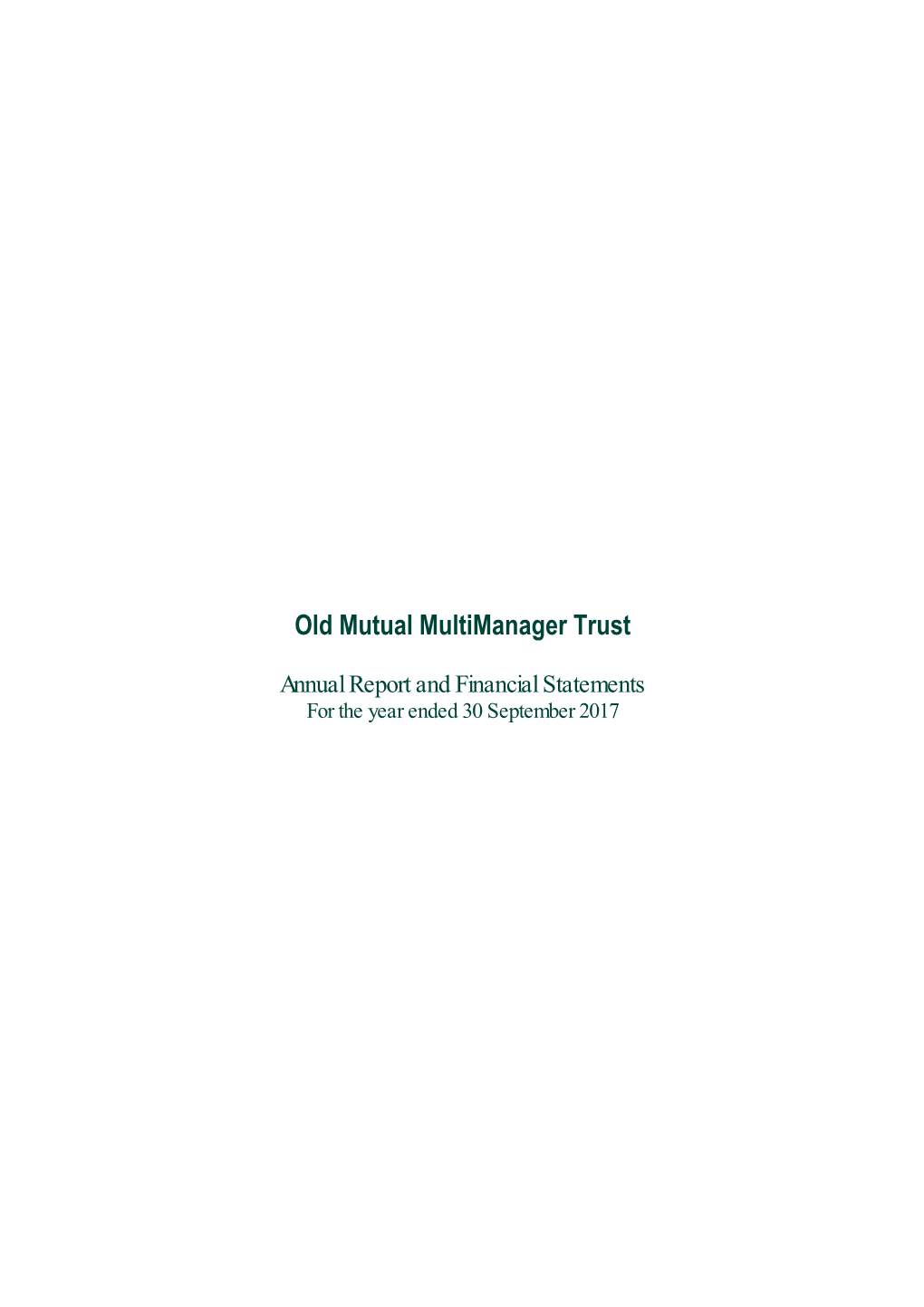 Old Mutual Multimanager Trust