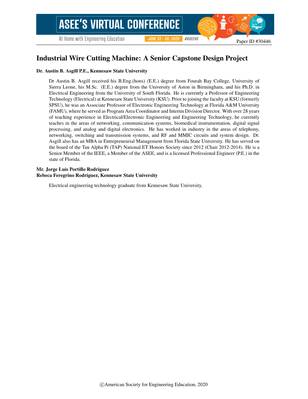 Industrial Wire Cutting Machine: a Senior Capstone Design Project