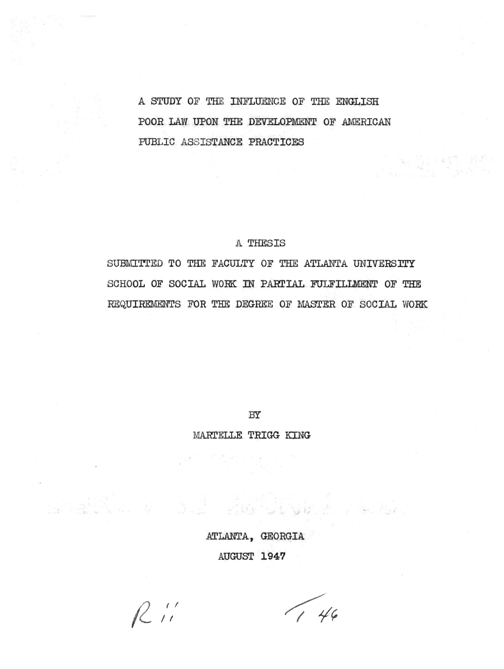 A Study of the Influence of the English Poor Law Upon the Development of American Public Assistance Practices