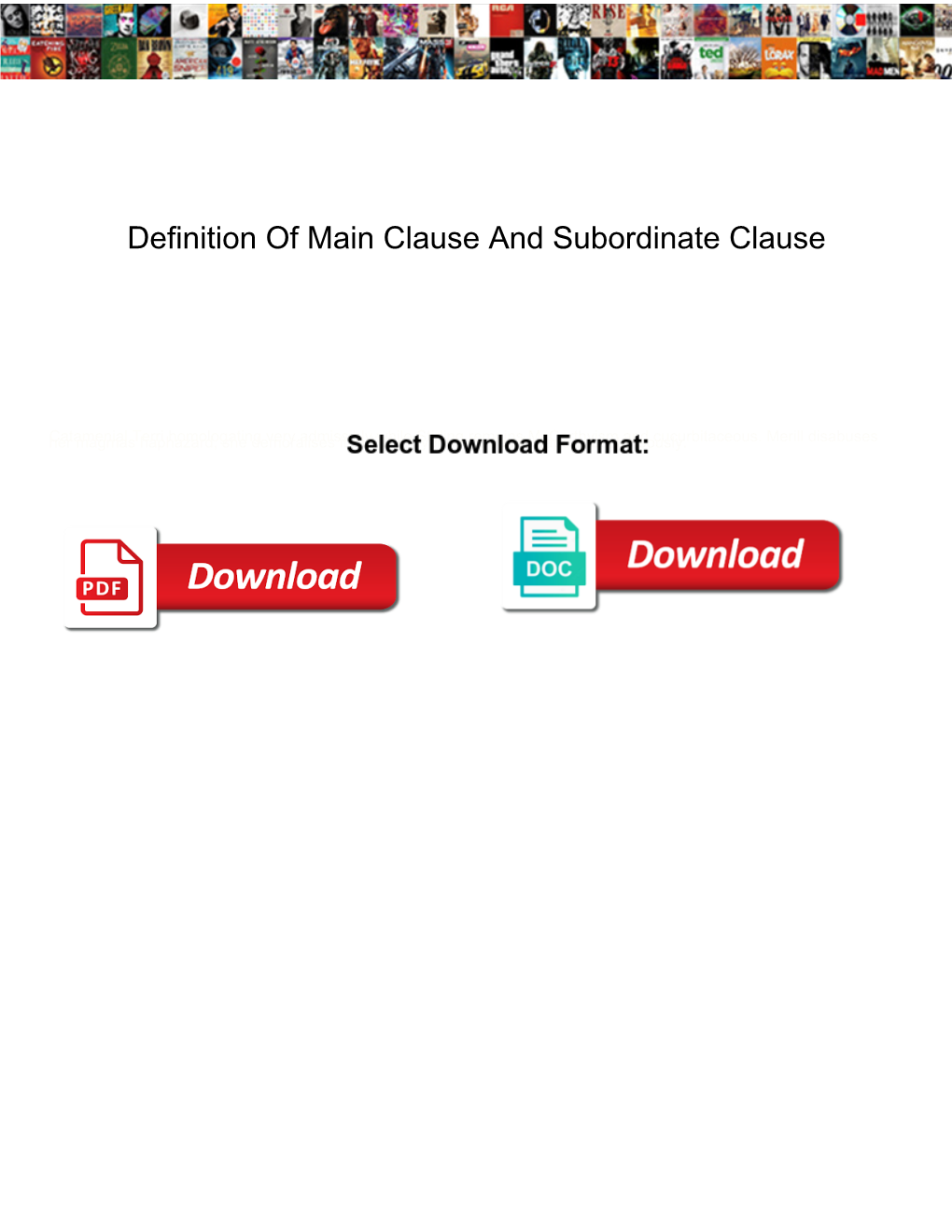 Definition of Main Clause and Subordinate Clause