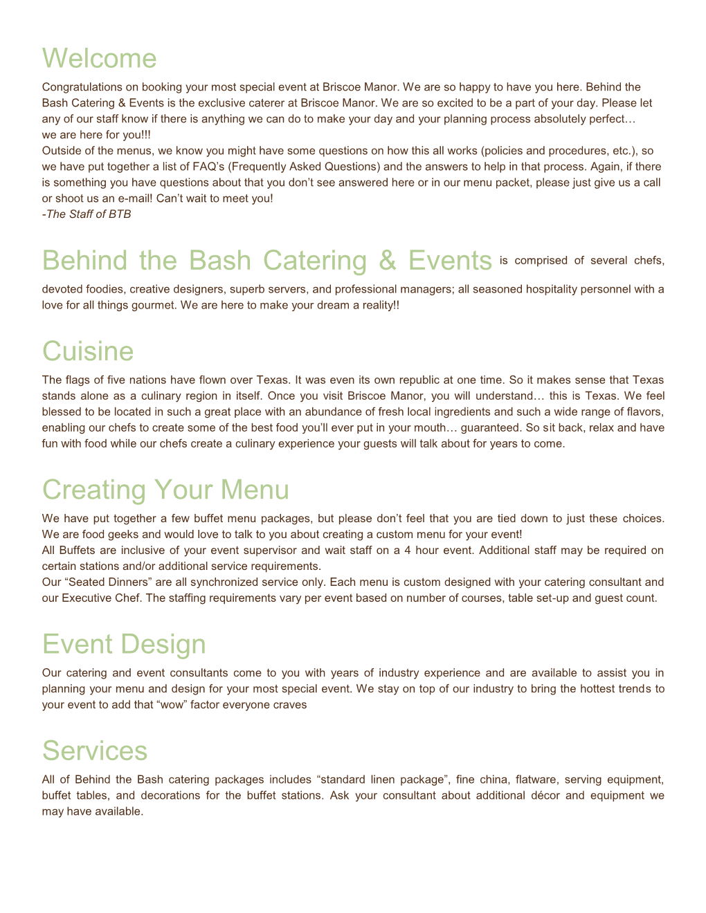 Behind the Bash Catering & Events Is Comprised of Several Chefs, Cuisine
