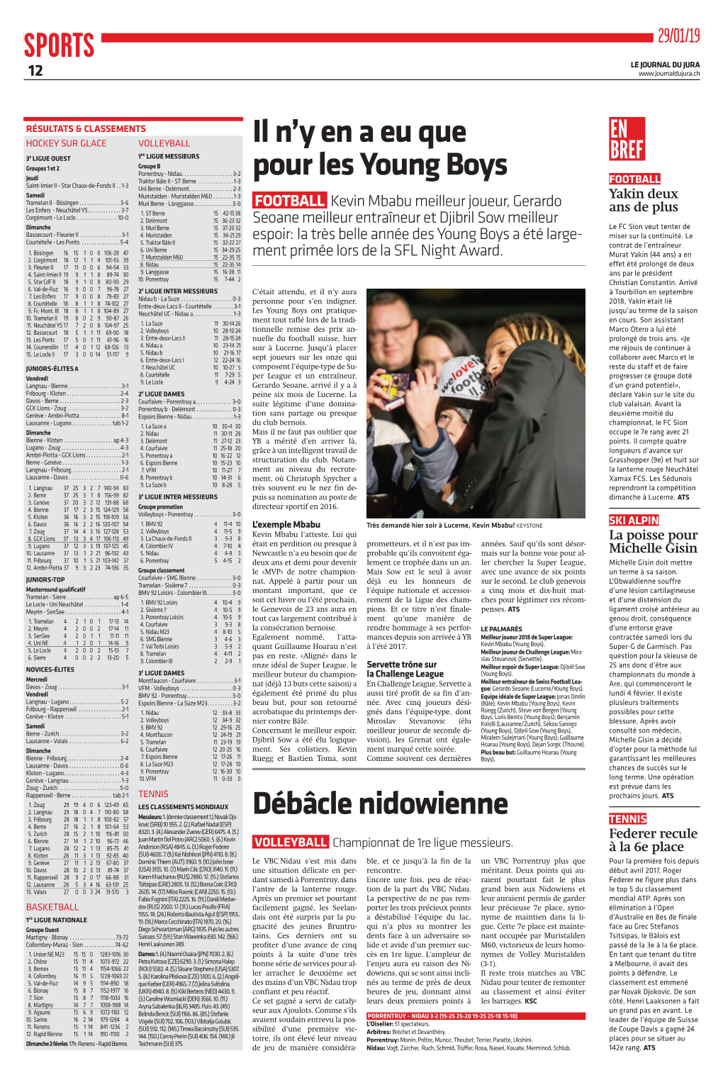 Sports 29/01/19 Le Journal Du Jura 12