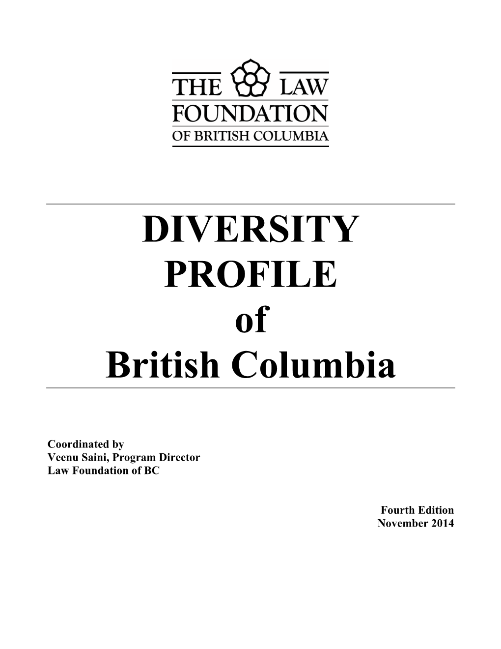 Diversity Profile of British Columbia, Third Edition