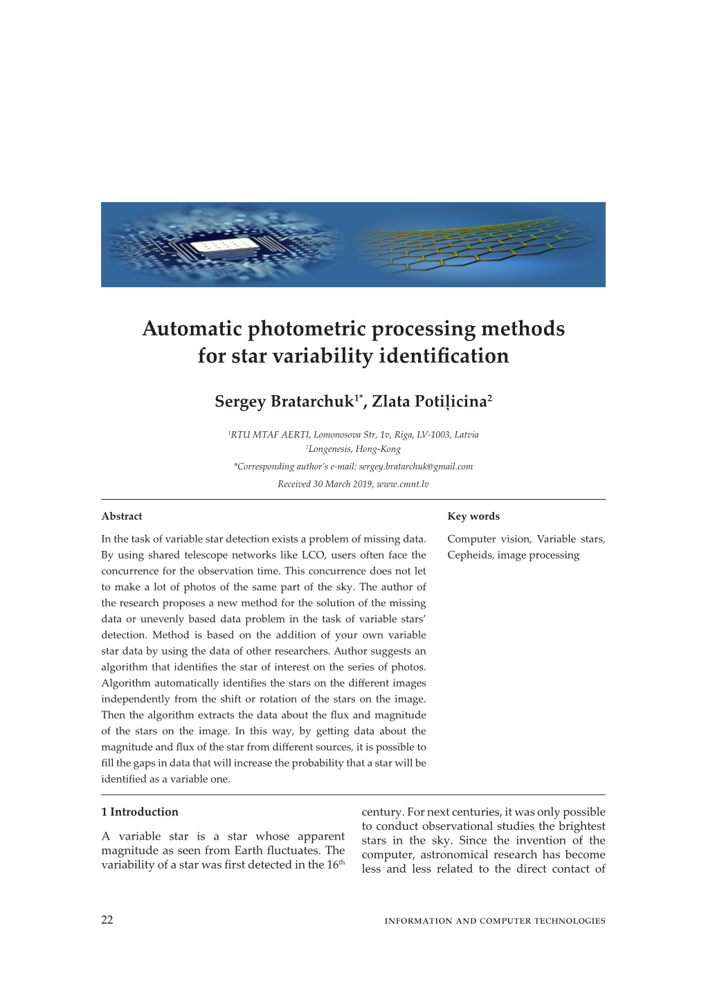 Automatic Photometric Processing Methods for Star Variability Identification