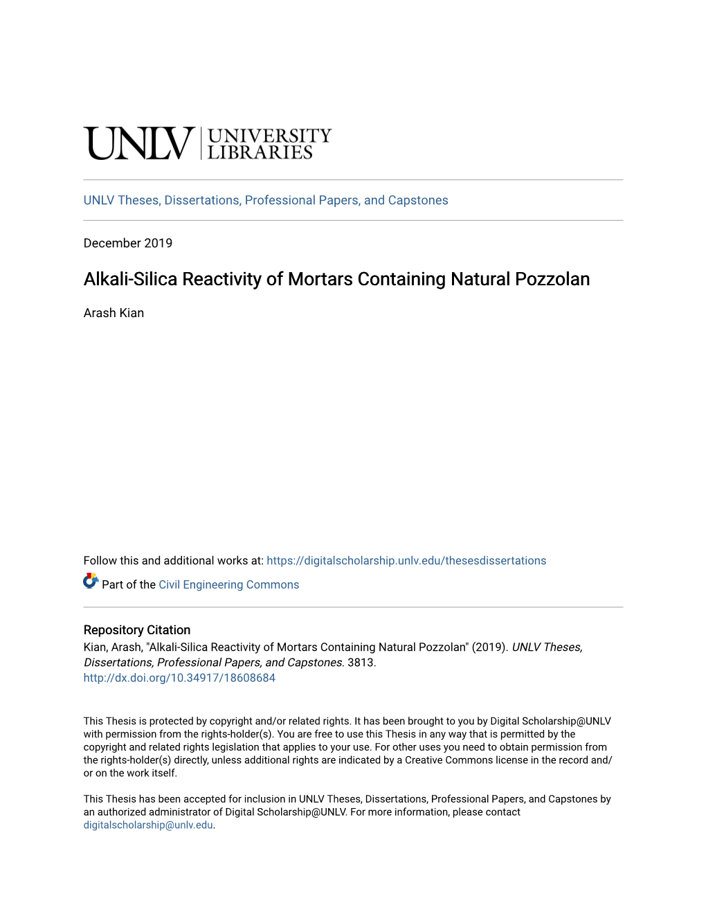 Alkali-Silica Reactivity of Mortars Containing Natural Pozzolan