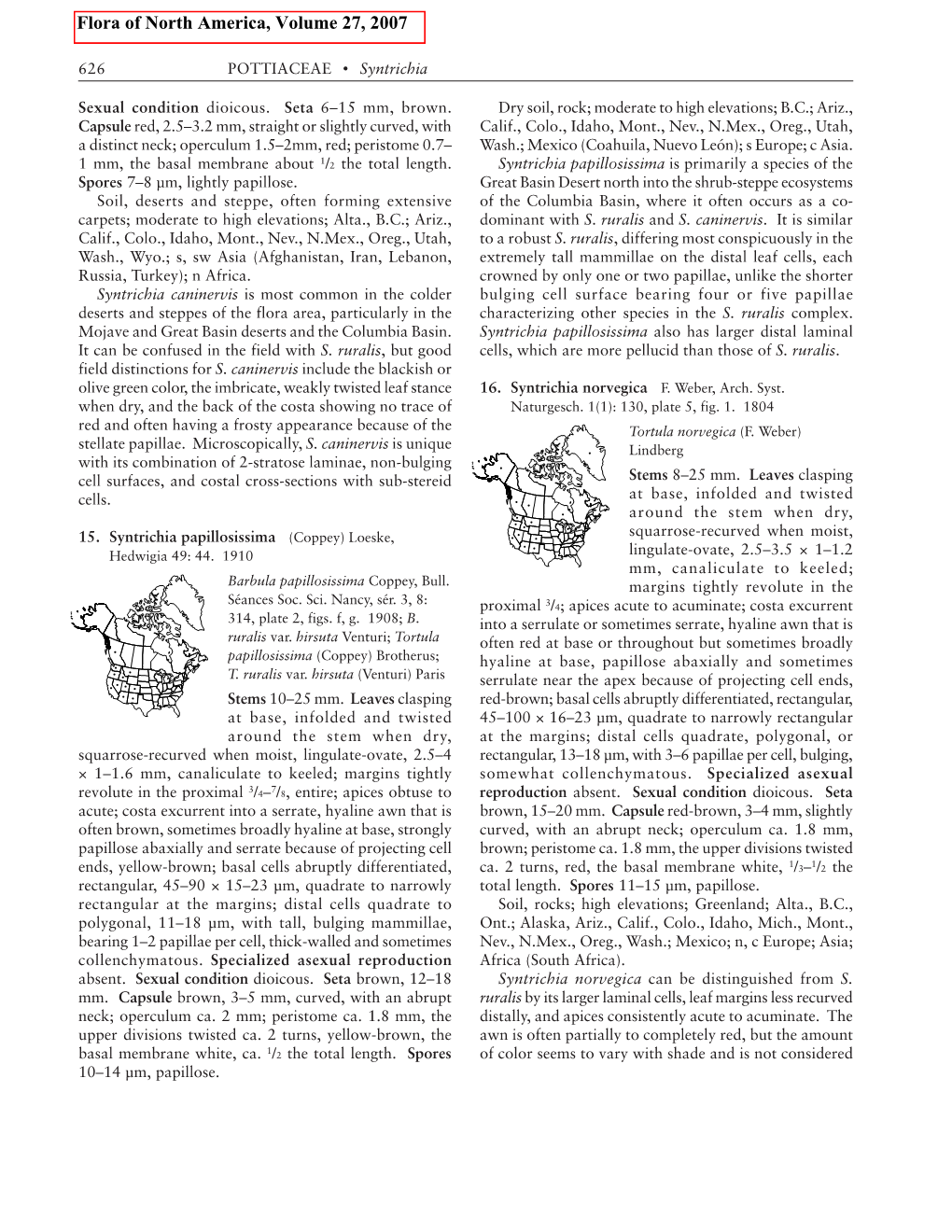 Flora of North America, Volume 27, 2007