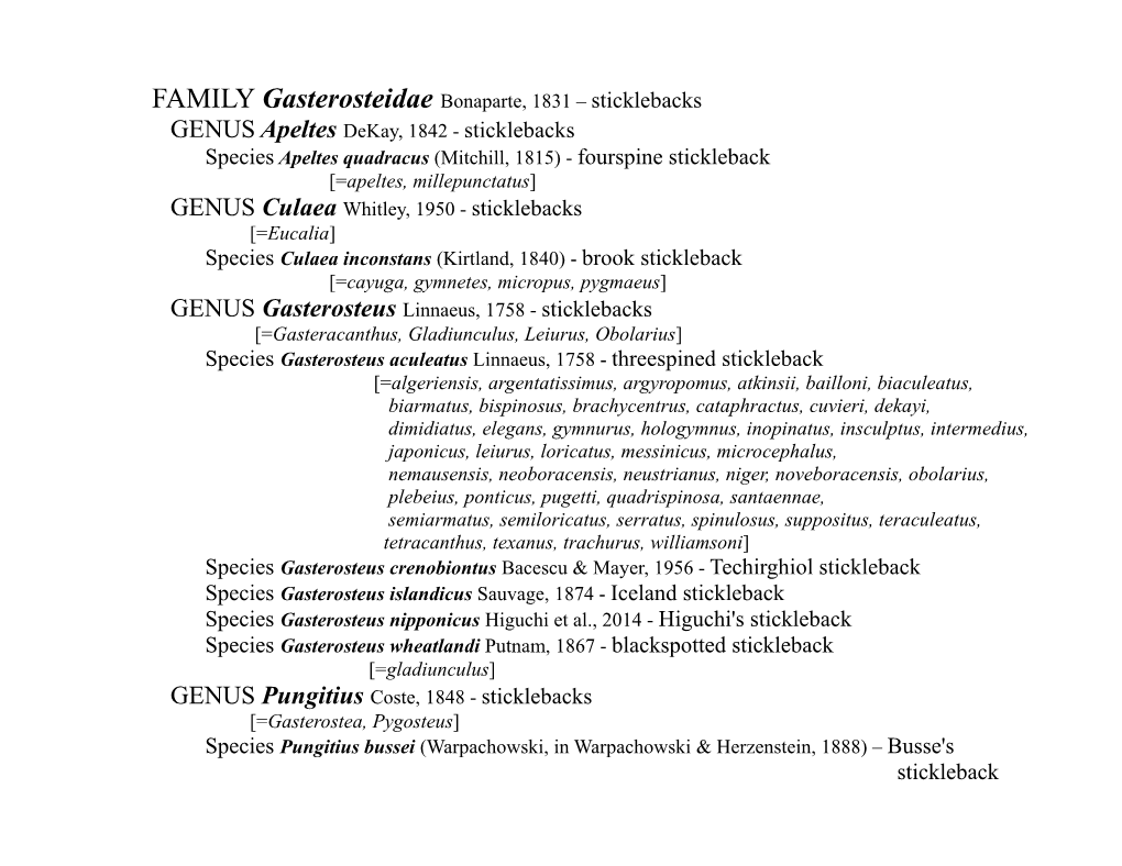 Gasterosteidae