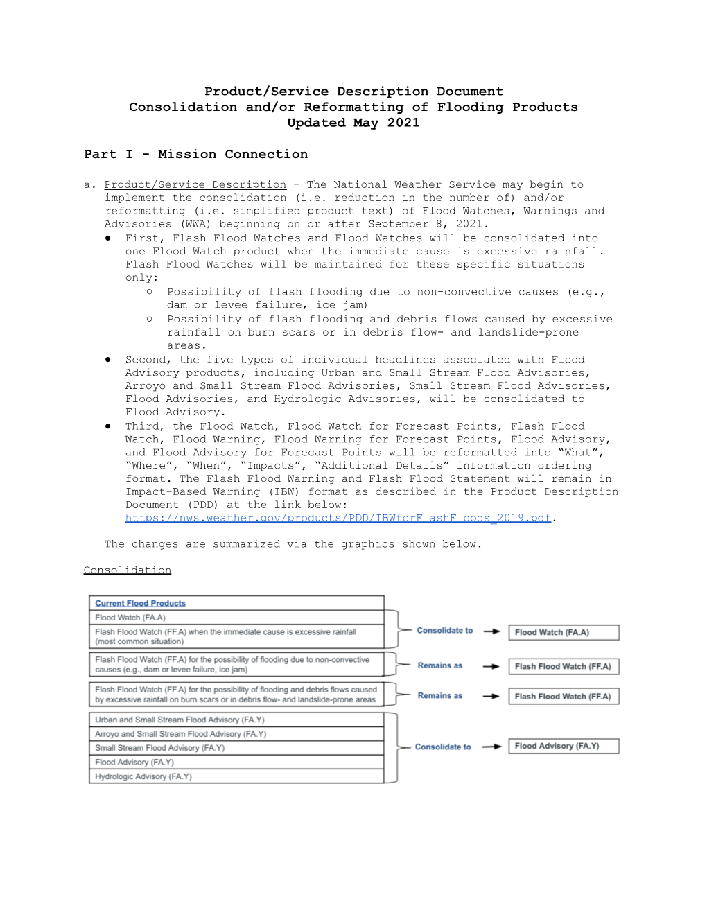 PDD Consolidation and Reformatting of Flood Products