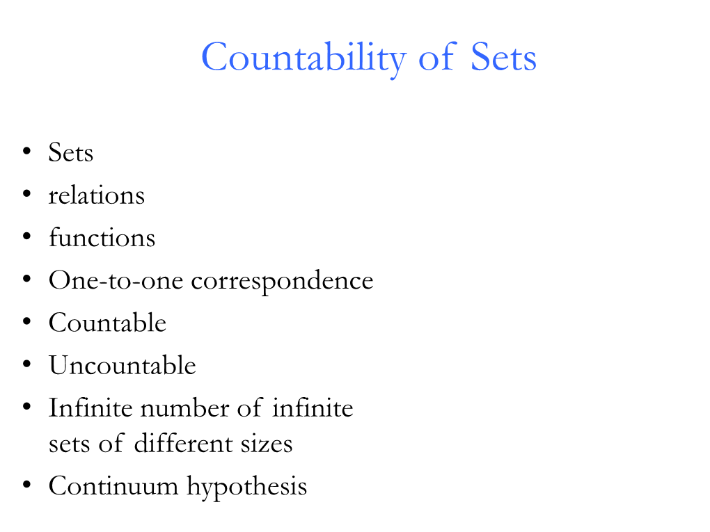 Countability of Sets