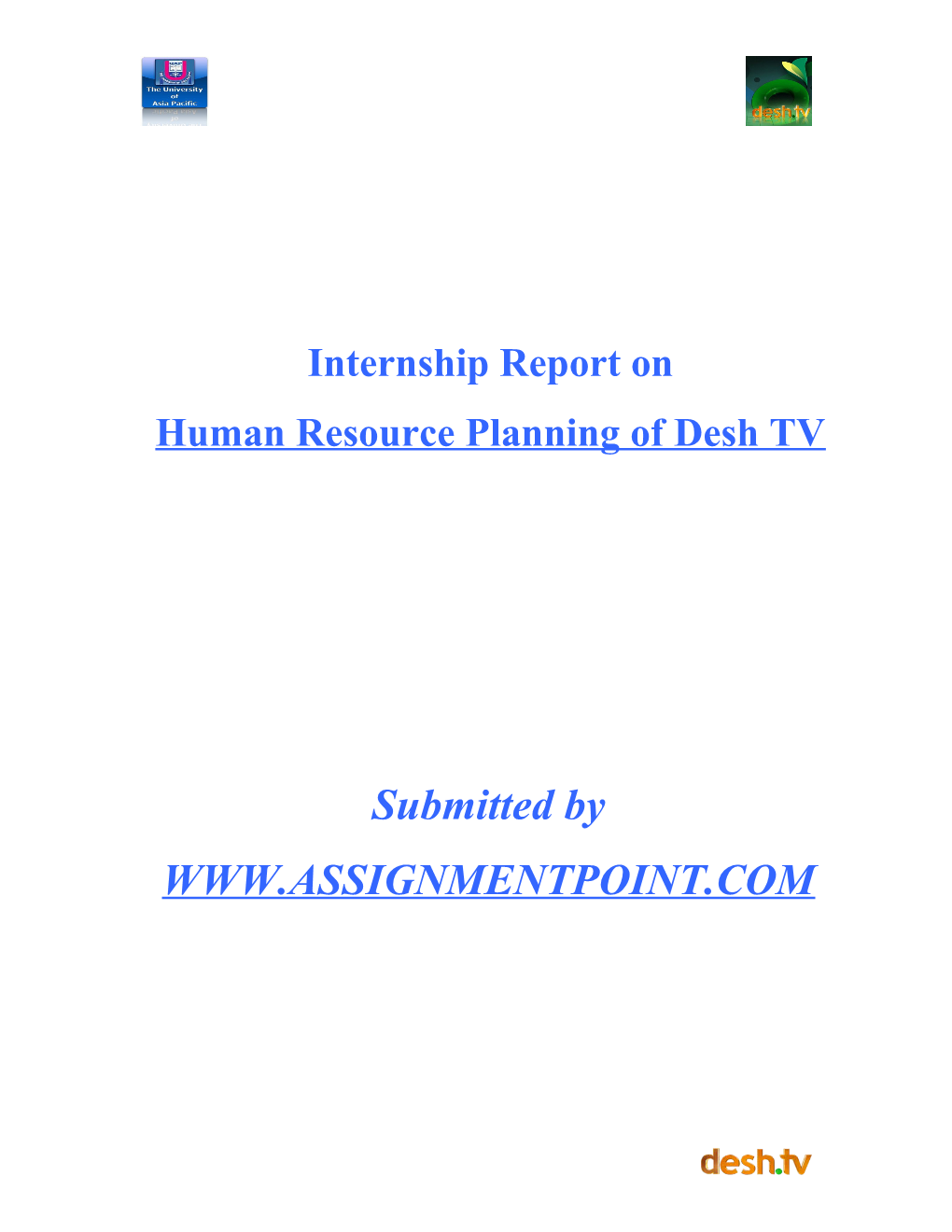 Human Resource Planning of Desh TV